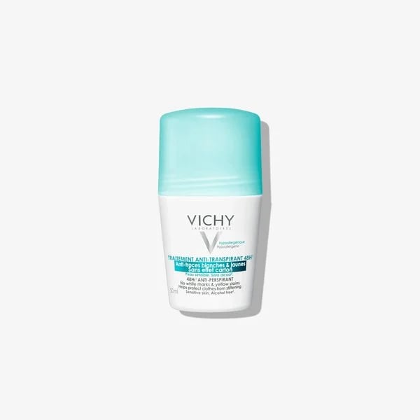 VICHY DESODORIZANTE CUIDADO ANTITRANSPIRANTE 48H ANTIMANCHAS BRANCAS E AMARELAS 50ML