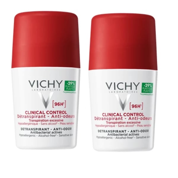 VICHY DEO ROLL-ON CLINIC CONTROL M ANTITRANSPIRANTE 96H 50MLX2 -50% 2UN